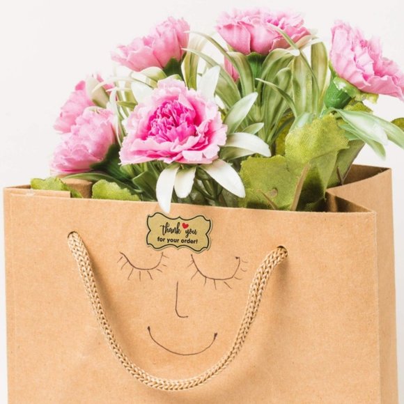 150 THANK YOU FOR YOUR ORDER Kraft Sticker 2" x 1" - Picture 4 of 6